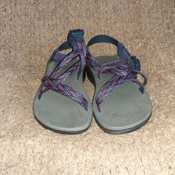 CHACO ZX/1-Ecotread Sandal-Navy Sport Strappy Water Hiking Trail-Sz 6-Near Mint - Picture 3 of 7